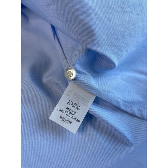 J.Crew Womens Perfect Blue Long Sleeve Button Front Career Shirt Sz XS - Picture 5 of 10